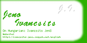 jeno ivancsits business card